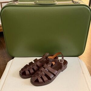 SEZANE brown leather fisherman sandal
